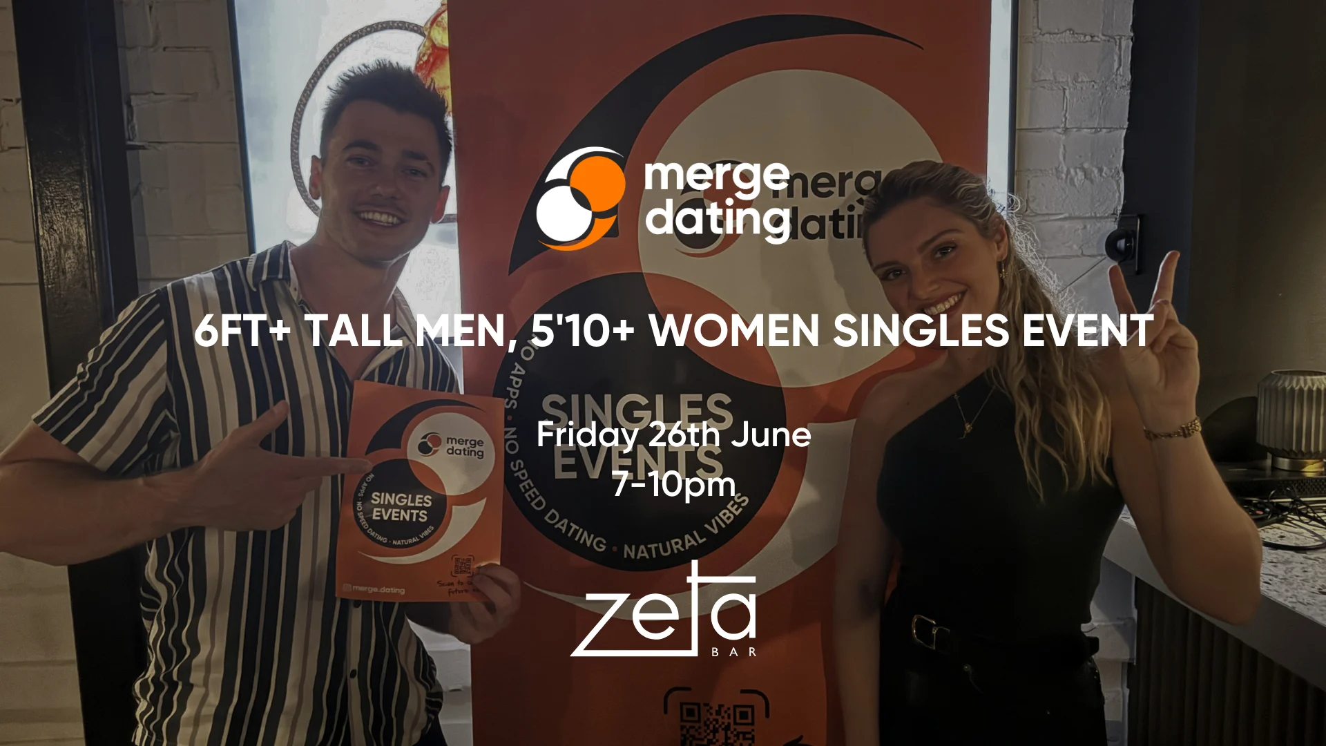 Sydney | 6ft+ Tall Men & 5’10+ Women Singles Event  | Zeta Bar | Friday 26th June