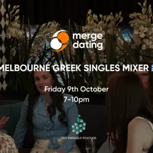 Melbourne | Greek Singles Mixer | Emerald Peacock | Friday 9th October